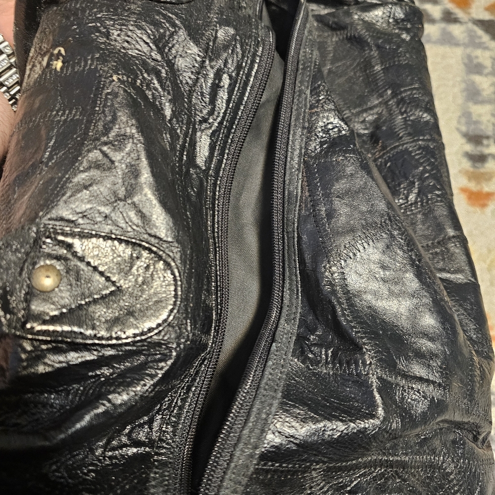 Claire Chase Black Patchwork Executive Leather Du… - image 7